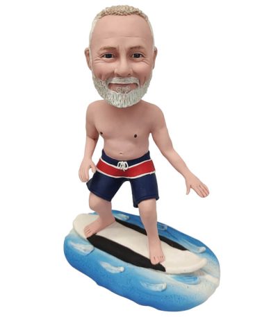 Magnificent Surfing Male Personalized Bobblehead Doll