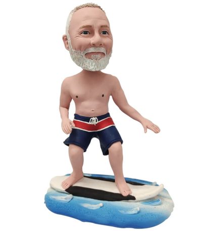 Magnificent Surfing Male Personalized Bobblehead Doll With A Surf Board