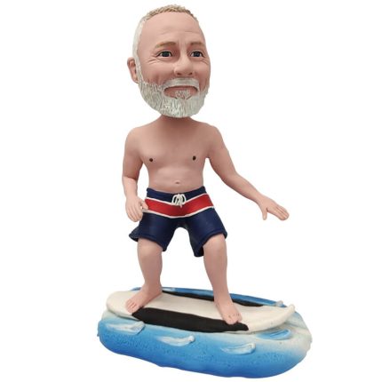Magnificent Surfing Male Personalized Bobblehead Doll With A Surf Board
