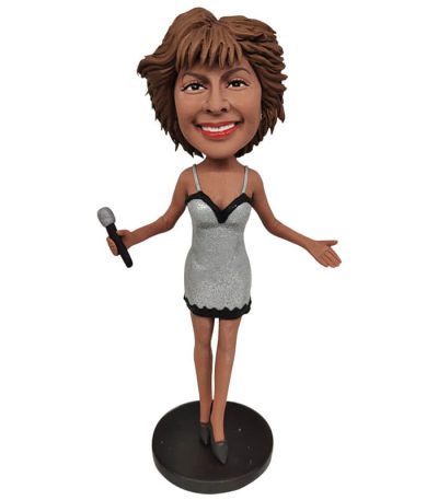 Magnificent Singer with Dress Custom-Made Bobblehead For Devoted Music Fans