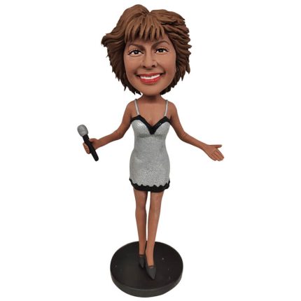 Magnificent Singer with Dress Custom-Made Bobblehead For Devoted Music Fans