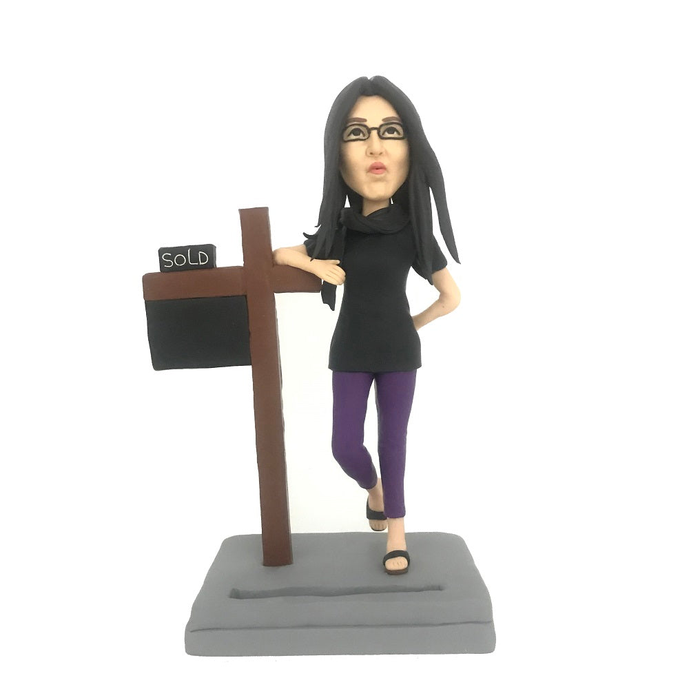 Female Realtor Real Estate Agent Customized Bobblehead Female Realtor Real Estate Agent Customized Bobblehead