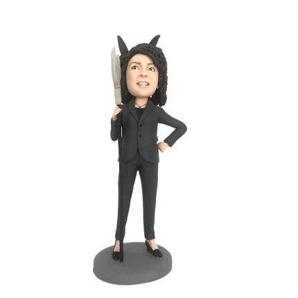 Boss Lady Holding Halberd Bobblehead