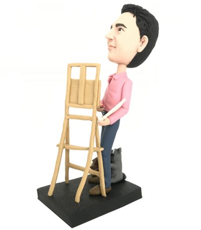 Custom Pink Shirt Painter Bobblehead