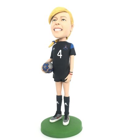 Custom Blonde Soccer Girl Bobblehead