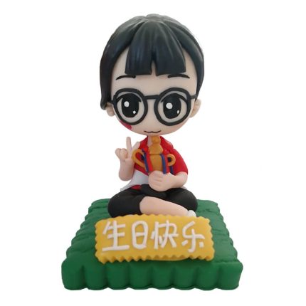 Happy Birthday Cartoon Boy Bobblehead with Glasses