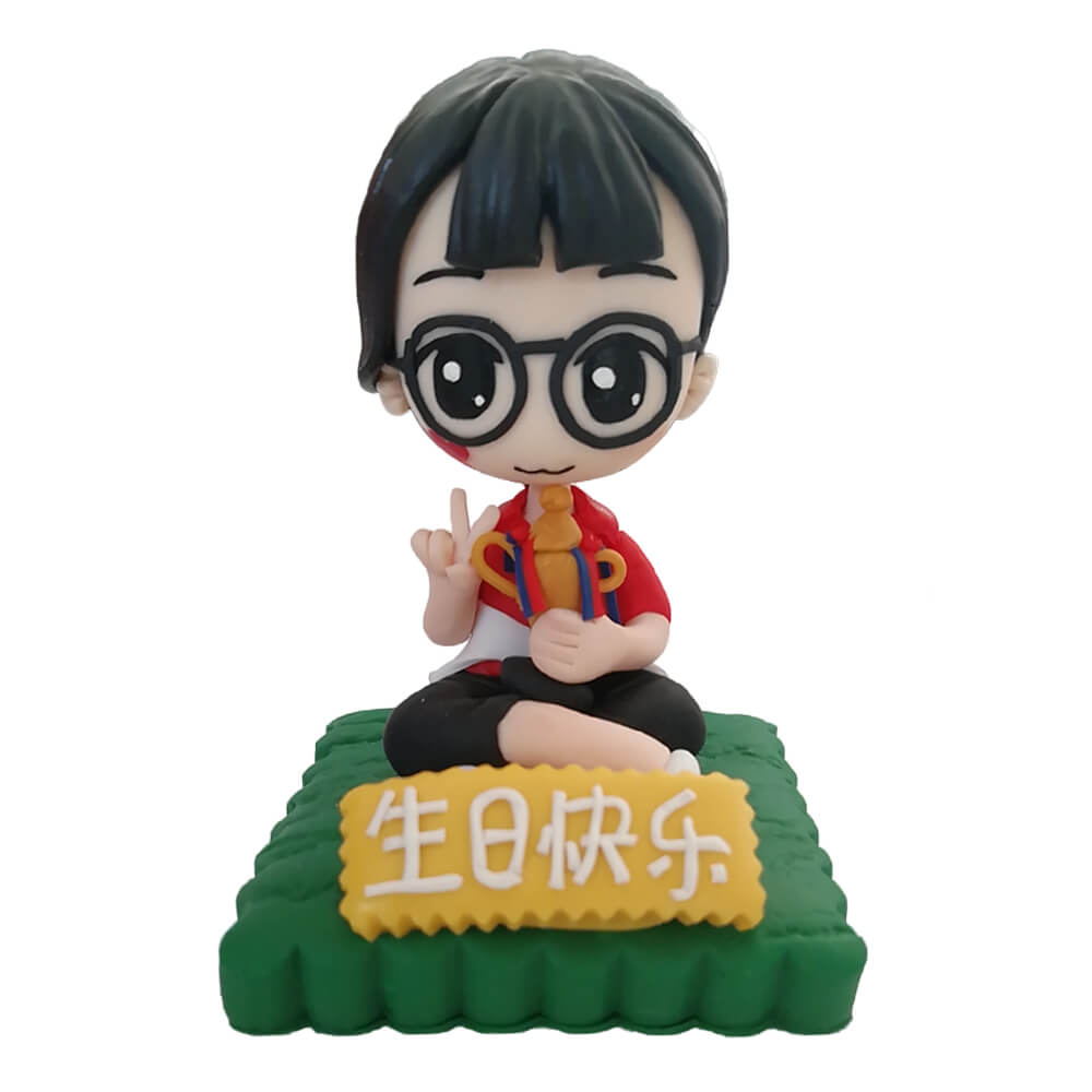 Happy Birthday Cartoon Boy Bobblehead with Glasses Happy Birthday Cartoon Boy Bobblehead with Glasses