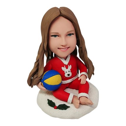 Little Girl in Christmas Clothes Custom Bobbleheads