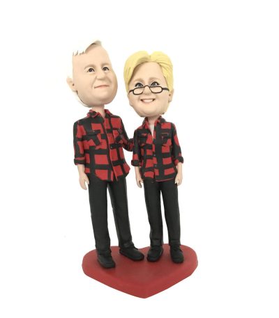 Matching Red Couple Outfit Personalized Bobblehead