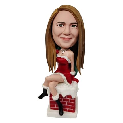 Sexy Woman in Christmas Dress Custom Bobblehead