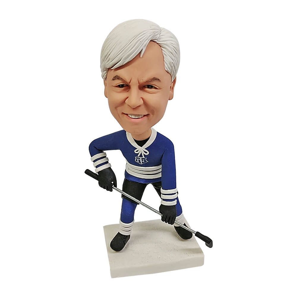 White-haired Hockey Man Personalized Bobblehead White-haired Hockey Man Personalized Bobblehead