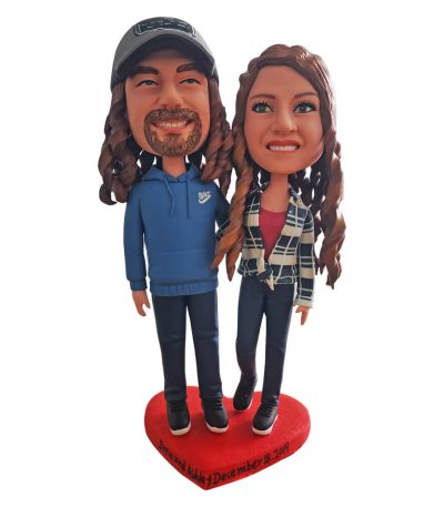 Matching Hair Couple Custom Bobbleheads