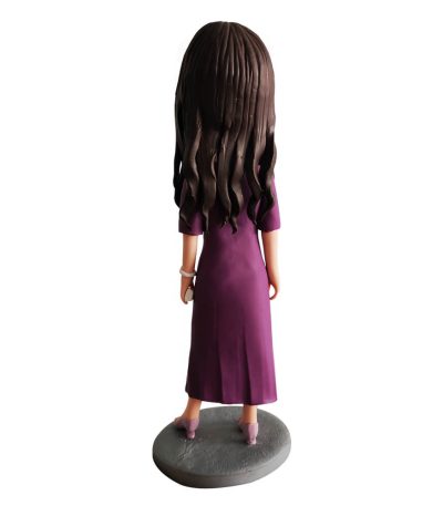 Custom Beautiful Woman in Purple Dress Bobbleheads