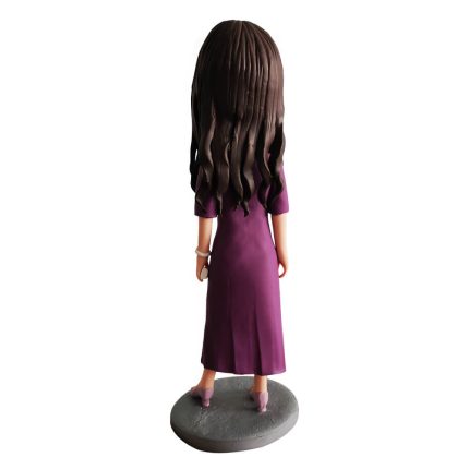 Custom Beautiful Woman in Purple Dress Bobbleheads