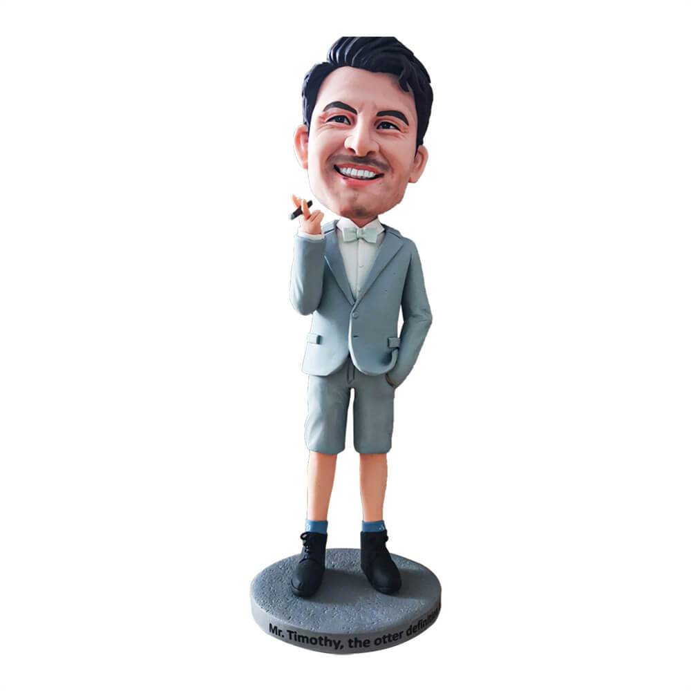 Custom Confident Smoking Man Bobblehead Custom Confident Smoking Man Bobblehead