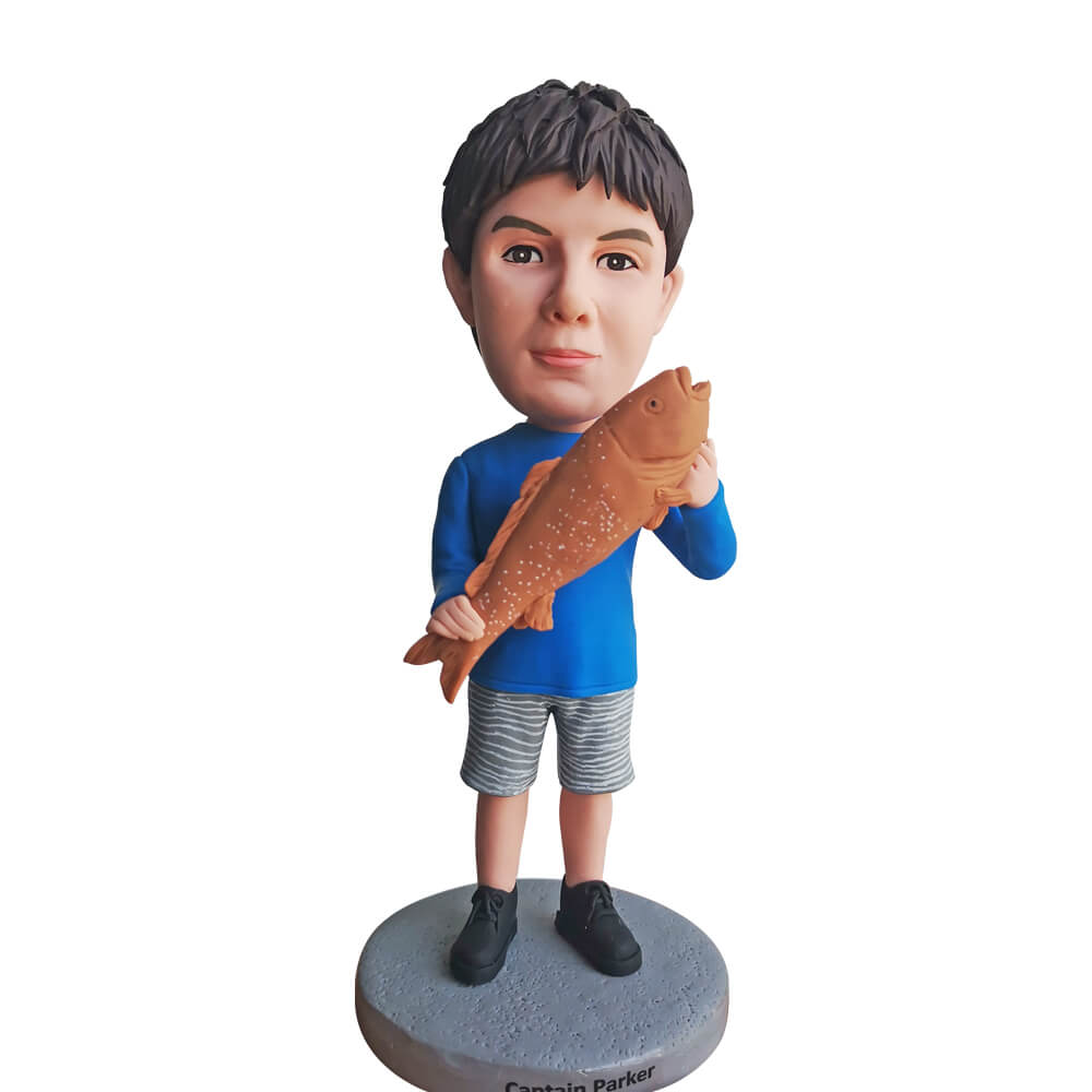 Custom Fishing Boy Bobbleheads Custom Fishing Boy Bobbleheads