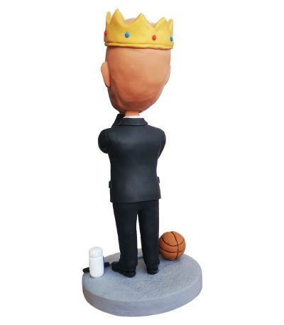 Custom Thinking Man Wearing a Crown Bobblehead