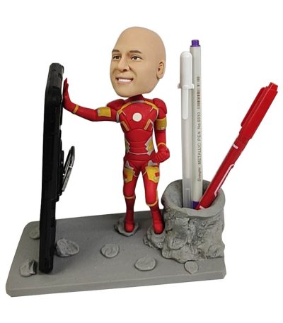 Unique Ironman Custom Bobblehead Pen Holder
