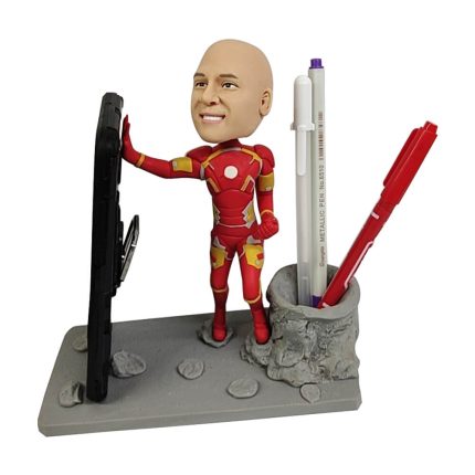 Unique Ironman Custom Bobblehead Pen Holder