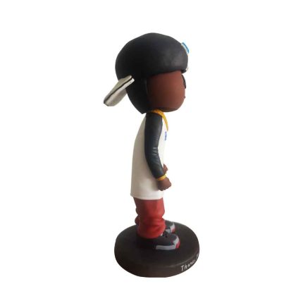 Black Hip Hop Musician with a Golden Cuban Chain Cartoon Customized Bobblehead