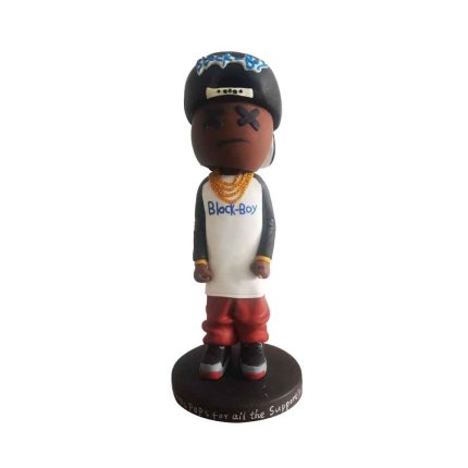 Black Hip Hop Musician with a Golden Cuban Chain Cartoon Customized Bobblehead