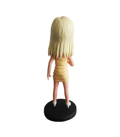 Blonde and Petite Woman Singer Bobblehead