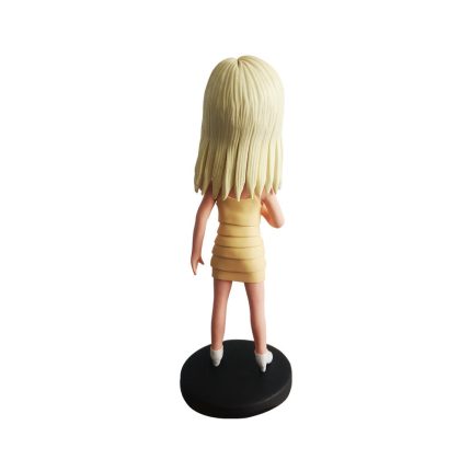 Blonde and Petite Woman Singer Bobblehead