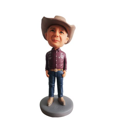White Cowboy Custom Bobblehead