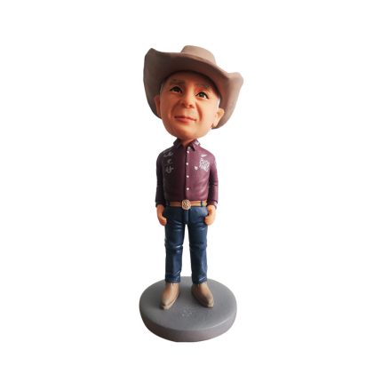 White Cowboy Custom Bobblehead