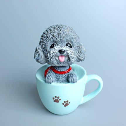 Teddy Dog in Cup Bobblehead for Car