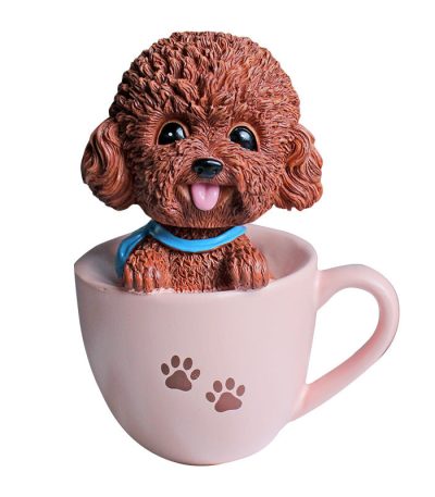 Teddy Dog in Cup Bobblehead for Car