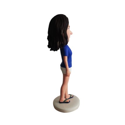 A Woman in Blue Custom Bobblehead