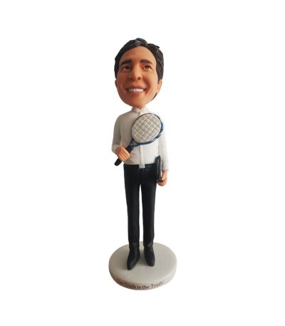 Boss Holding A Tennis Racket Bobblehead