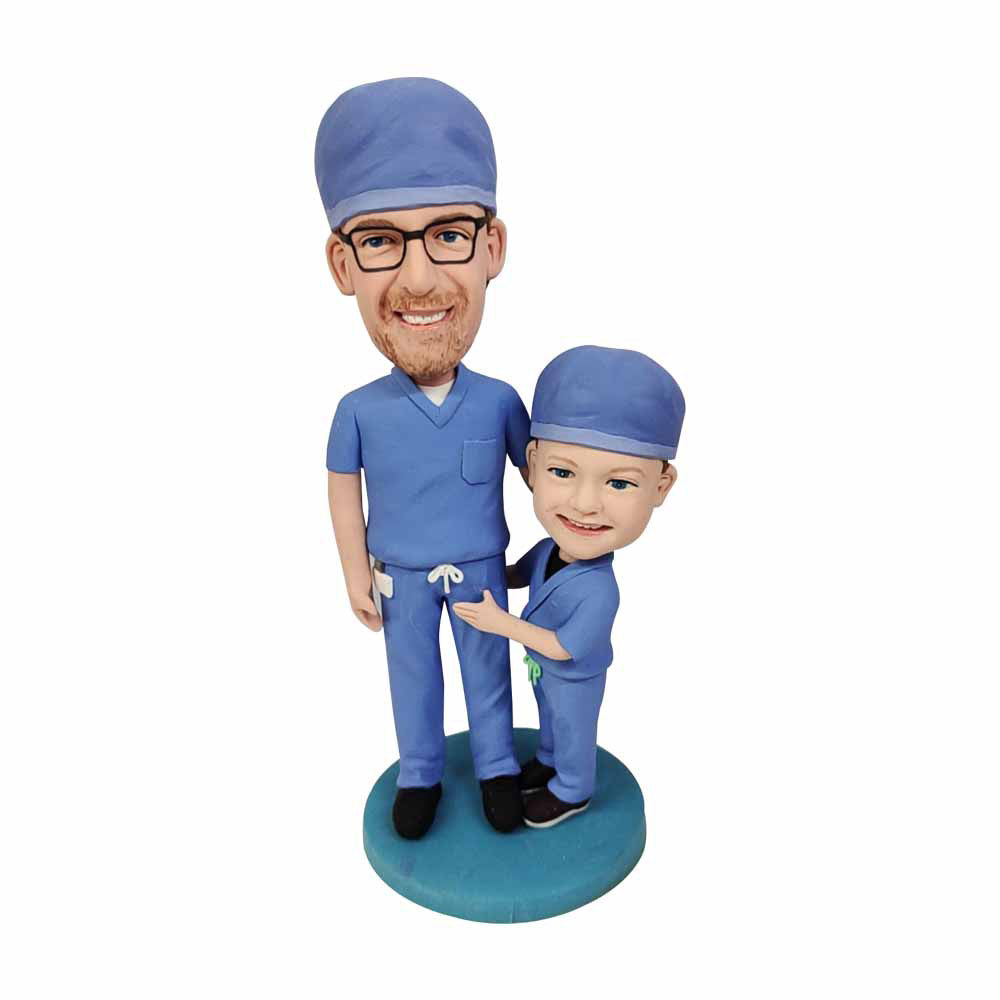 Custom Surgeon Bobbleheads Father and Son Custom Surgeon Bobbleheads Father and Son